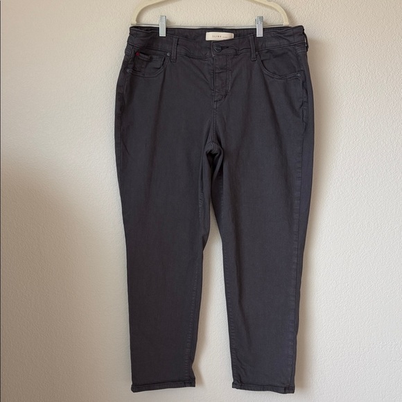 Slink Denim - Slink Slim Straight Cropped Black Jeans Womens Size 14 Ankle Stretch